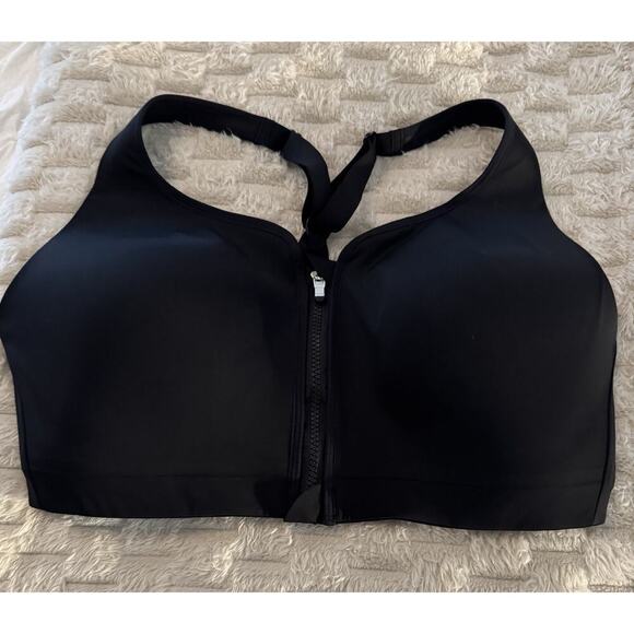 Athleta Advance Zip Front Bra Black 40D - Picture 1 of 6